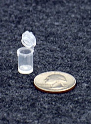 Bottles, Jars and Tubes:  030600 - Microvials Hinged-Lid Lab Vials 0.038ml - 0.21-drams - 0.013 oz.