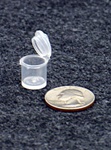 Bottles, Jars and Tubes:  050600 - standard 0.50" diameter - Microvials polypropylene hinged-lid lab vials 0.73 milliliters - 0.4-drams - 0.025 oz.