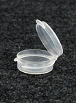 Bottles, Jars and Tubes:  120450-6 - 0.11 oz. 1Â¼-inch Lacons&reg; clarified natural  laboratory and medical grade polypropylene; small round hinged-lid containers.