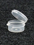 Bottles, Jars and Tubes:  120600-5 - 0.18 oz. 1Â¼-inch Lacons&reg; clarified natural  laboratory and medical grade polypropylene; small round hinged-lid containers.