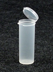 Bottles, Jars and Tubes:  123000 - 1.27 oz. 1Â¼-inch Lacons&reg; clarified natural  laboratory and medical grade polypropylene; small round hinged-lid containers.