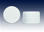 20-410 (2000 case pack) white ribbed with F-217 liner, screw caps-plastic bottle closures - Product Code: 20-410-SC-WR-F2-2000