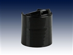 24-410 black smooth, unlined press tops or disc tops or tilt top caps-plastic bottle dispensing closure samples - Product Code: 24-410-PT-BS-U-Sample