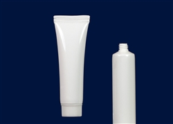 Bottles Jars and Tubes: Tubes on Demand White 1/4 oz. MDPE Tube with Al seals on the orifice and a White Screw-On Cap