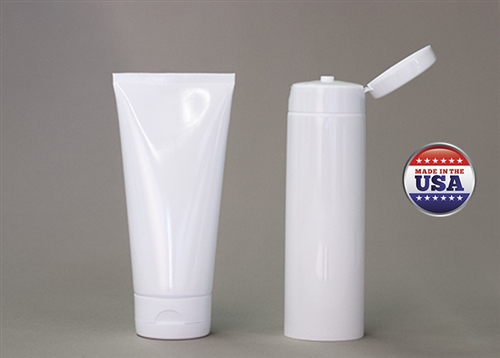 BJT Squeeze Tube Packaging on Demand White 6 oz LDPE Tube with Flip Top Cap