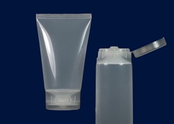 BJT Plastic Squeeze Tubes on Demand Natural 4 oz MDPE Tube with Flip Top Cap with Al seals on the orifice