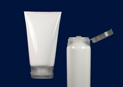 Plastic Squeeze Tubes on Demand White 4 oz MDPE Tube with Flip Top Cap and with Al seals on the orifice.