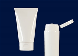 Plastic Squeeze Tubes on Demand White 4 oz MDPE Tube with white Flip Top Cap and with Al seals on the orifice.