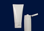 BJT cosmetic squeeze Tubes on Demand White 2 oz LDPE Tube with Al seals on the orifice and a white Flip Top Cap.