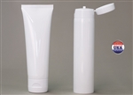 BJT Tubes on Demand White 4 oz LDPE Tube with Aluminum seals and Flip Top Cap