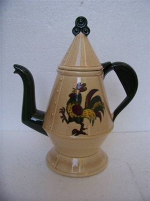 Coffee Pot Metlox California Provincial Green Rooster