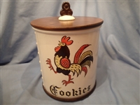 Red Rooster Cookie Jar w/Lid (Decorated)