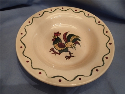 Soup Bowl Metlox California Provincial Green Rooster