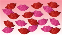 Glitter Lips Foam Stickers 60 Count