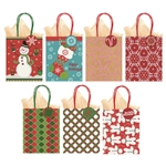 CHRISTMAS KRAFT SMALL  GIFT BAGS MULTI PACK