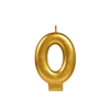 Metallic Gold Numeral 0 Candle