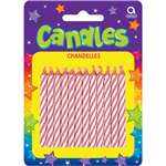 PINK TWO-TONE CANDY STRIPE SPIRAL CANDLES