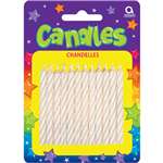 WHITE TWO-TONE CANDY STRIPE SPIRAL CANDLES