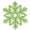 Green Glitter Snowflake Decoration 6.5 inches