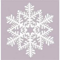 WHITE GLITTER SNOWFLAKE 6.5 INCH