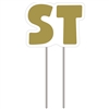 Letters "ST" Gold Yard Sign 16" x 24"