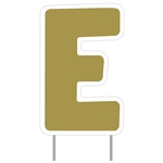 Letter E Gold Yard Sign 25" X 16"
