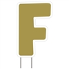 Letter F Gold Yard Sign 25" X 16"