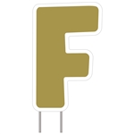 Letter F Gold Yard Sign 25" X 16"