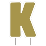 Letter K Gold Yard Sign 25" X 19"