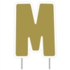 Letter M Gold Yard Sign 25" X 19"