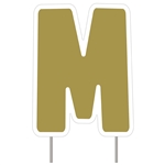 Letter M Gold Yard Sign 25" X 19"