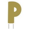 Letter P Gold Yard Sign 25" X 16"