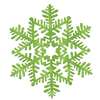 Green Glitter Snowflake Decoration 11 inch plastic