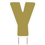 Letter Y - Gold Yard Sign