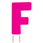 Letter F - Pink Yard Sign