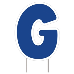 Letter G - Blue Yard Sign 25" X 19"