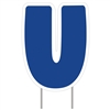 Letter U - Blue Yard Sign 25" X 19"