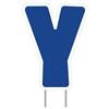 Letter Y - Blue Yard Sign 25" X 19"