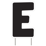 Letter E - Black Yard Sign 25" X 16"