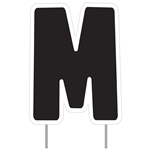 Letter M - Black Yard Sign 25" X 19"