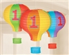 First Birthday Rainbow Hot Air Balloon Lanterns