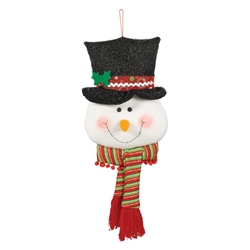 Snowman Head Door Hanger - Plush