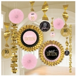 Blush Sweet Sixteen Paper/Foil Party Hanging Decorations