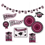 Grad Room Decorating Kit - Burgundy/Maroon