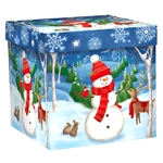 WOODLAND SNOWMAN MEDIUM  POP UP GIFT BOX