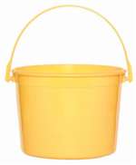 PLASTIC BUCKET WITH HANDLE - YELLOW SUNSHINE