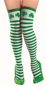 ST. PATS DAY STRIPED THIGH HIGHS