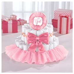 Baby Shower Deluxe Diaper Cake Kit - Girl