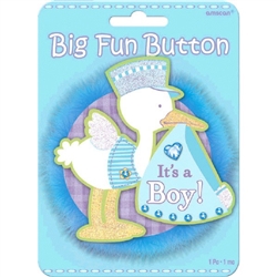 It's A Boy Big Fun Button