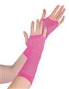 Pink Long Fishnet Gloves